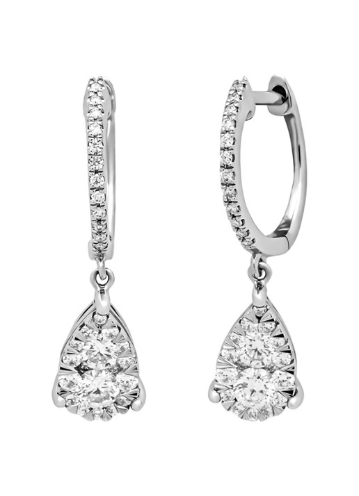 Diamond Point Witgouden oorsieraden, 0.39 ct diamant, Enchanted
