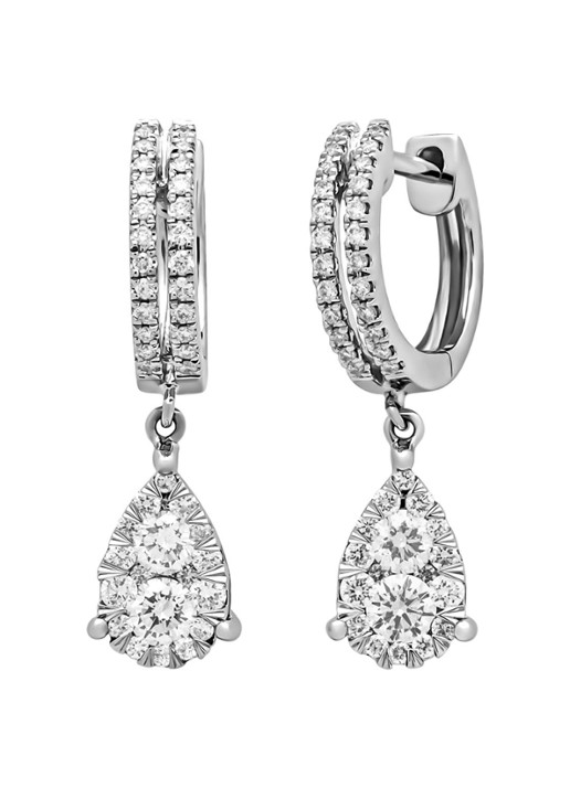 Diamond Point Witgouden oorsieraden, 0.45 ct diamant, Enchanted