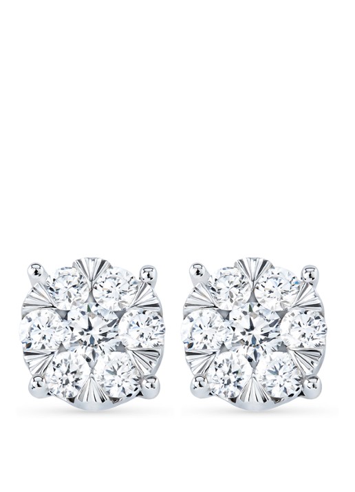 Diamond Point Witgouden oorsieraden, 0.55 ct diamant, Enchanted