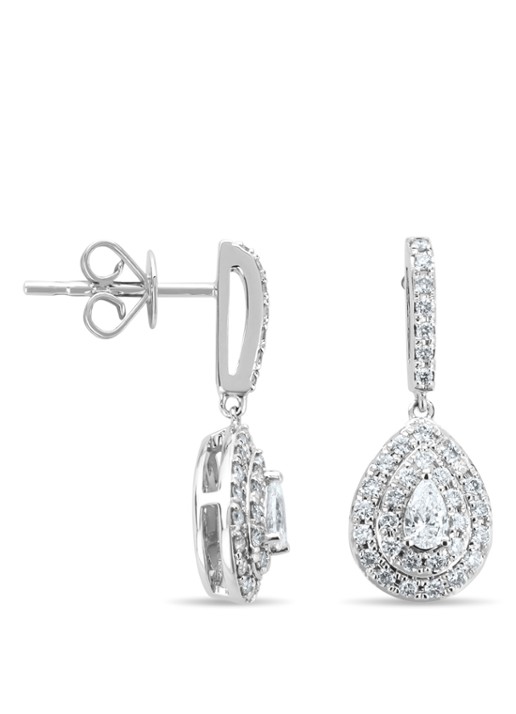 Diamond Point Witgouden oorsieraden, 0.58 ct diamant, Petite Romance