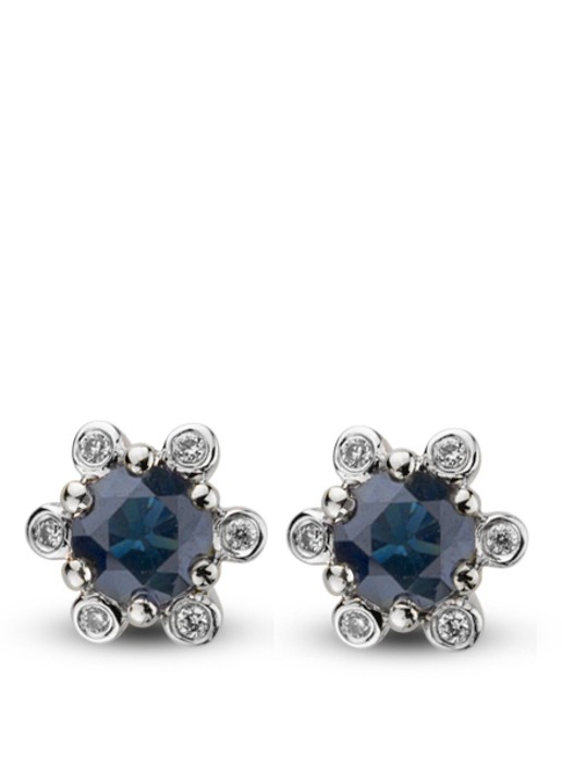 Diamond Point Witgouden oorsieraden, 0.60 ct blauwe saffier, Empress