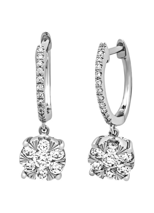 Diamond Point Witgouden oorsieraden, 0.64 ct diamant, Enchanted