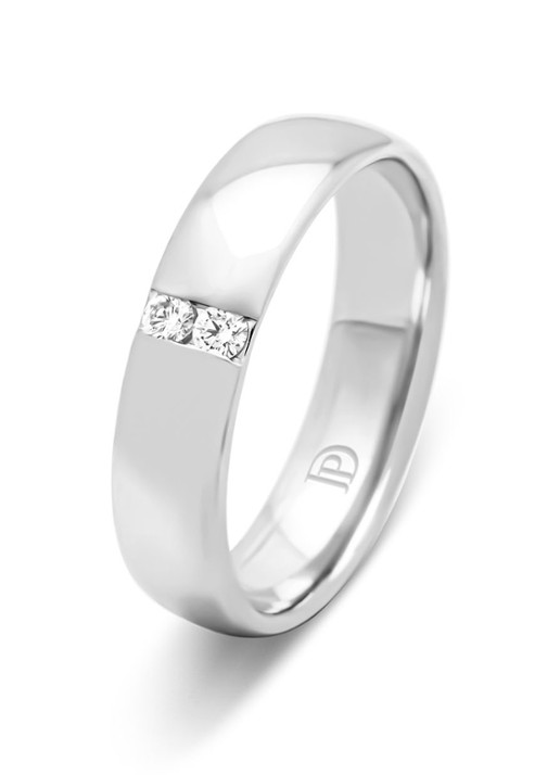 Diamond Point Witgouden ring, 0.07 ct diamant, Wedding