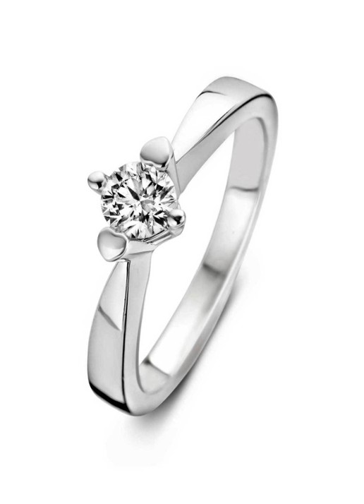 Diamond Point Witgouden ring 0.09 ct diamant Hearts & Arrows