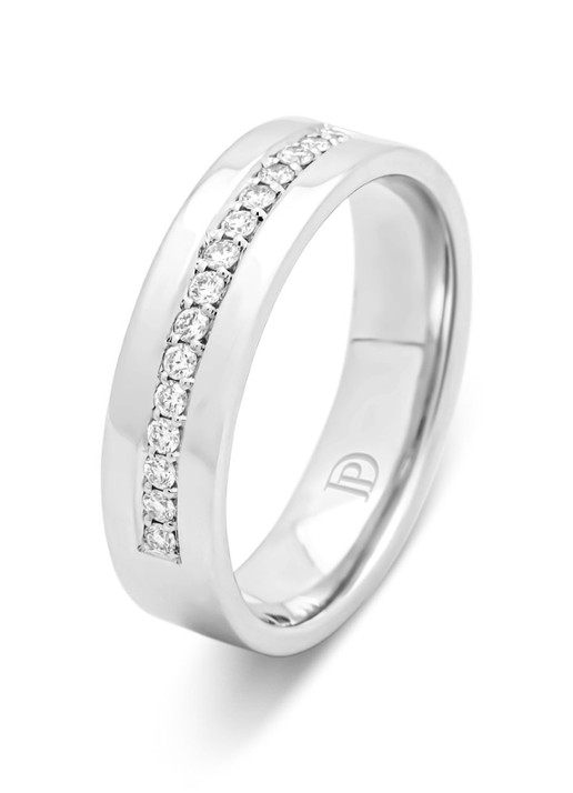 Diamond Point Witgouden ring, 0.15 ct diamant, Wedding