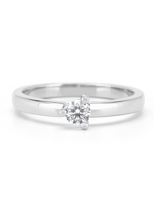 Diamond Point Witgouden ring, 0.20 ct diamant, Hearts & Arrows - achterkant 2 witgoud