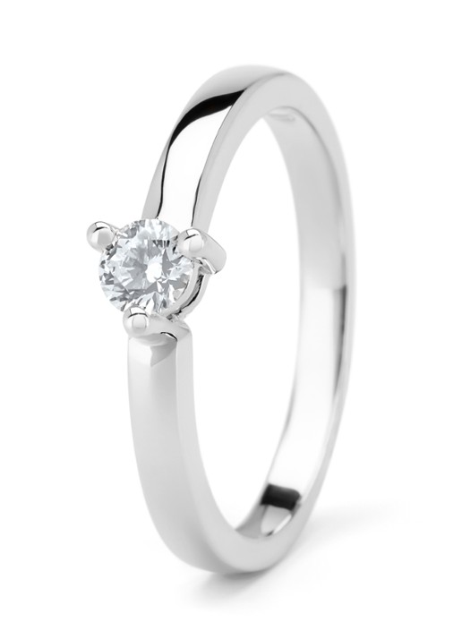 Diamond Point Witgouden ring, 0.20 ct diamant, Hearts & Arrows