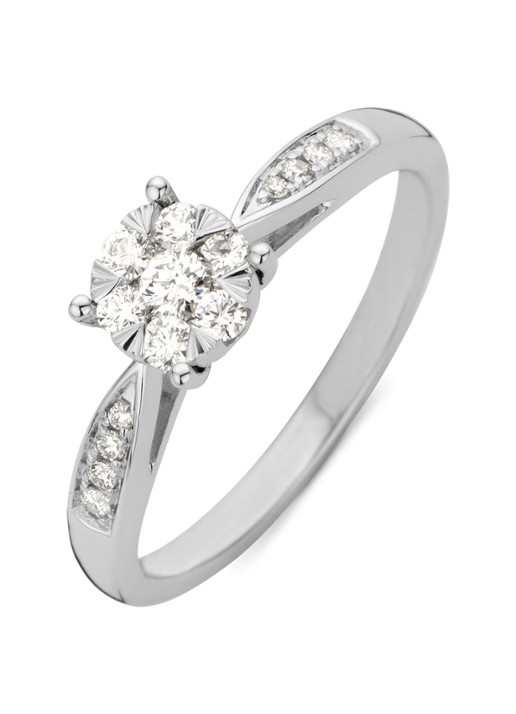 Diamond Point Witgouden ring, 0.29 ct diamant, Enchanted