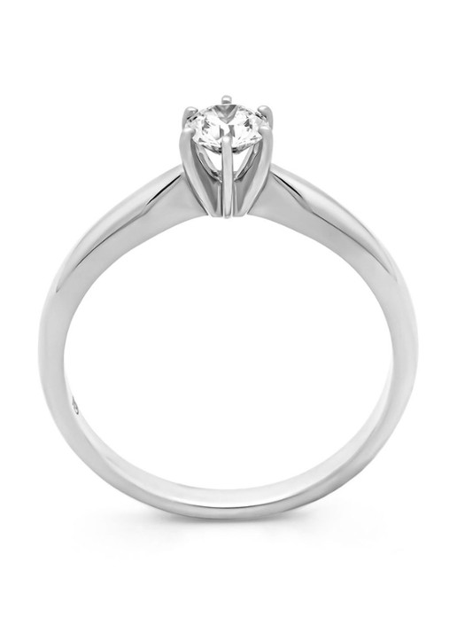 Diamond Point Witgouden ring, 0.30 ct diamant, Hearts & Arrows - detail witgoud