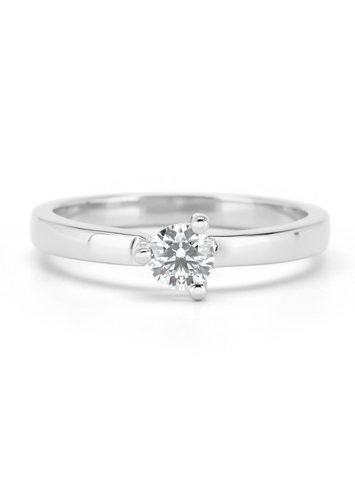 Diamond Point Witgouden ring, 0.30 ct diamant, Hearts & Arrows - achterkant 2 witgoud