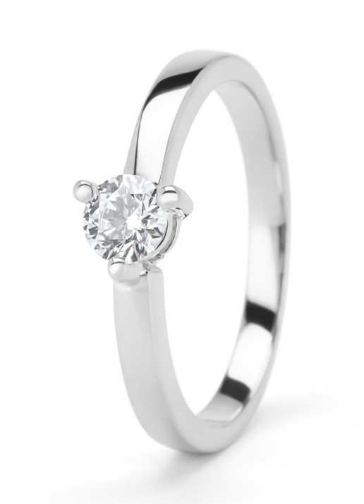 Diamond Point Witgouden ring, 0.30 ct diamant, Hearts & Arrows