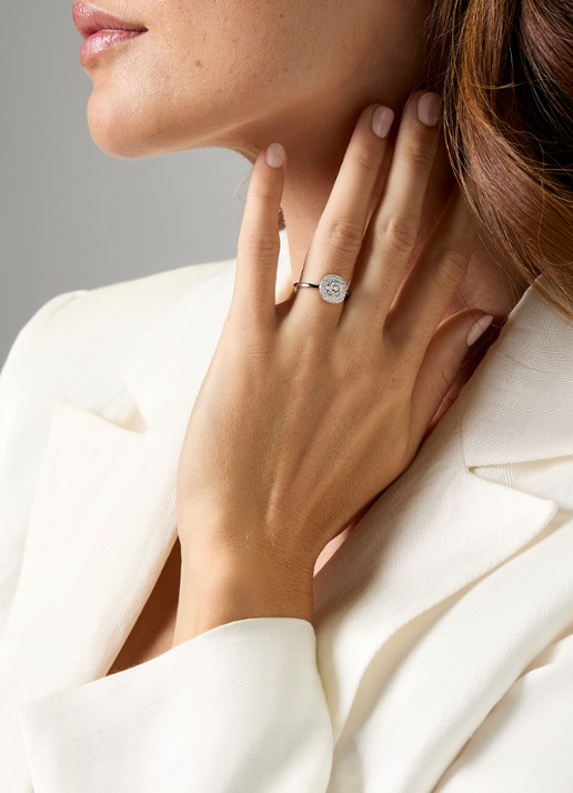 Diamond Point Witgouden ring, 0.31 ct diamant, Enchanted - voorkant 2 witgoud