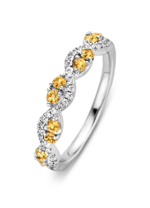Diamond Point Witgouden ring 0.33 ct citrien Colors - voorkant witgoud