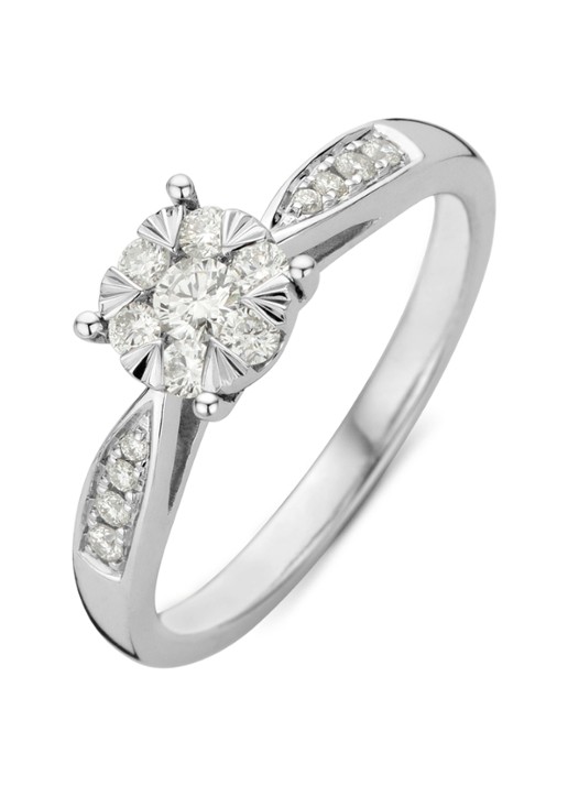 Diamond Point Witgouden ring, 0.35 ct diamant, Enchanted