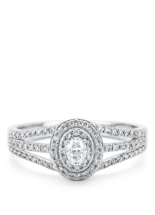 Diamond Point Witgouden ring, 0.38 ct diamant, Petite Romance - detail 3 witgoud