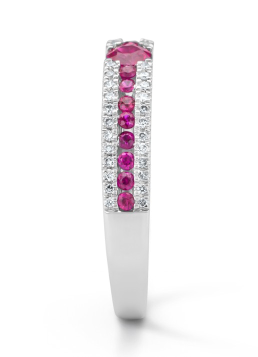 Diamond Point Witgouden ring, 0.38 ct robijn, Majestic - detail 4 witgoud