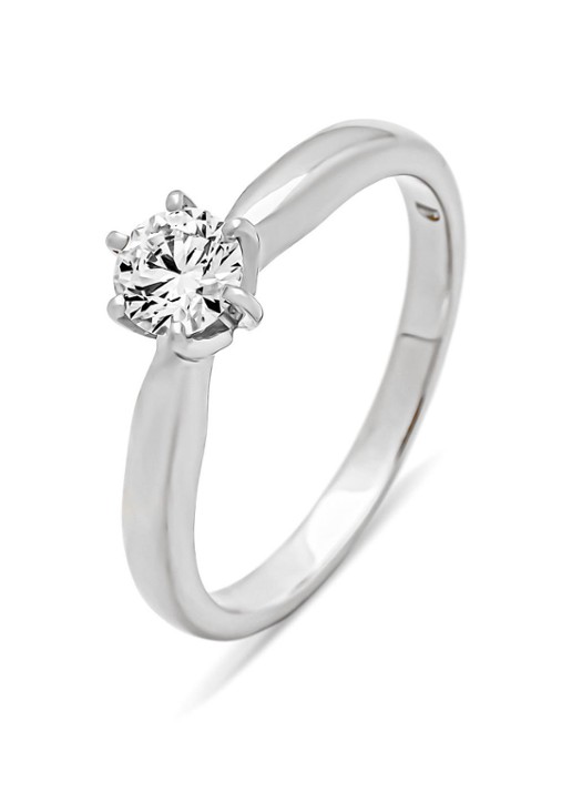 Diamond Point Witgouden ring, 0.40 ct diamant, Hearts & Arrows