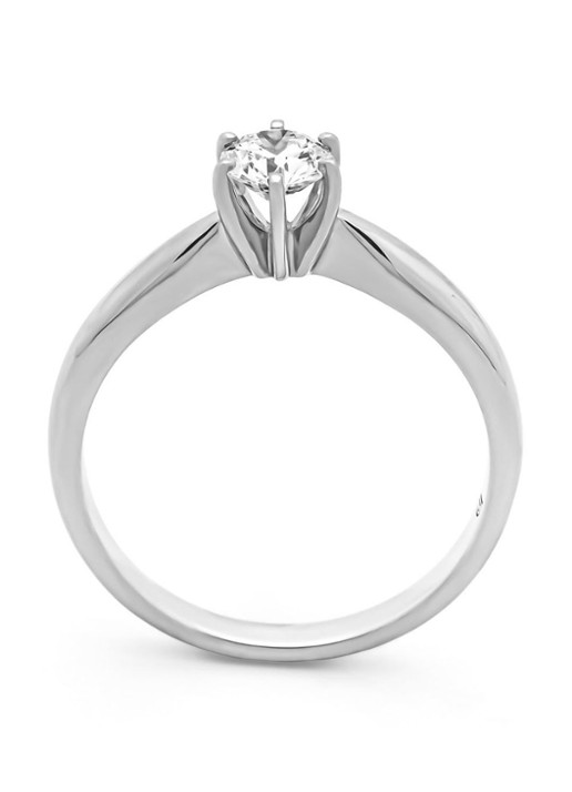 Diamond Point Witgouden ring, 0.40 ct diamant, Hearts & Arrows - voorkant 2 witgoud