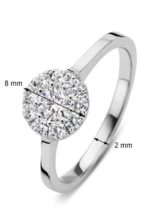 Diamond Point Witgouden ring 0.42 ct diamant Hearts & Arrows - detail witgoud