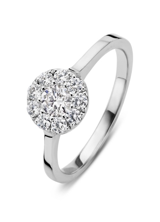 Diamond Point Witgouden ring 0.42 ct diamant Hearts & Arrows