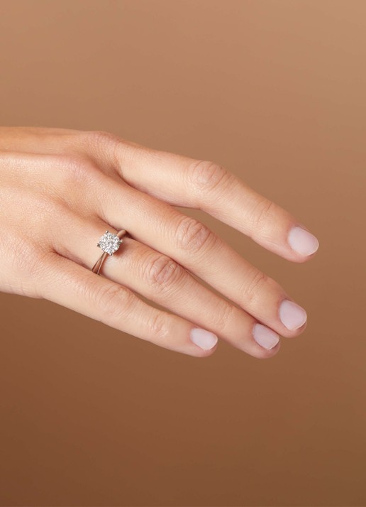 Diamond Point Witgouden ring, 0.46 ct diamant, Enchanted - voorkant 2 witgoud