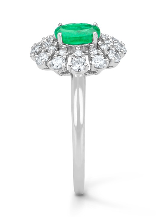 Diamond Point Witgouden ring, 0.48 ct smaragd, Majestic - detail 2 witgoud