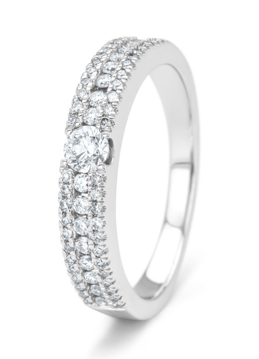 Diamond Point Witgouden ring, 0.49 ct diamant, Majestic