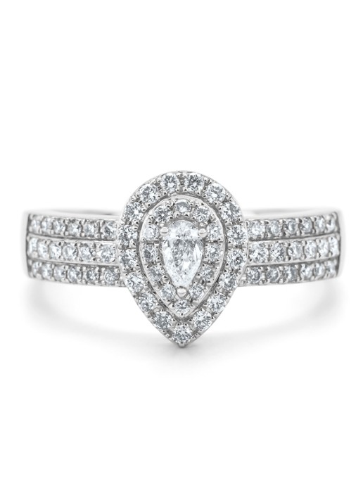 Diamond Point Witgouden ring, 0.50 ct diamant, Petite Romance - detail witgoud