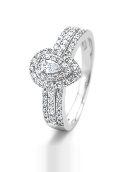 Diamond Point Witgouden ring, 0.50 ct diamant, Petite Romance