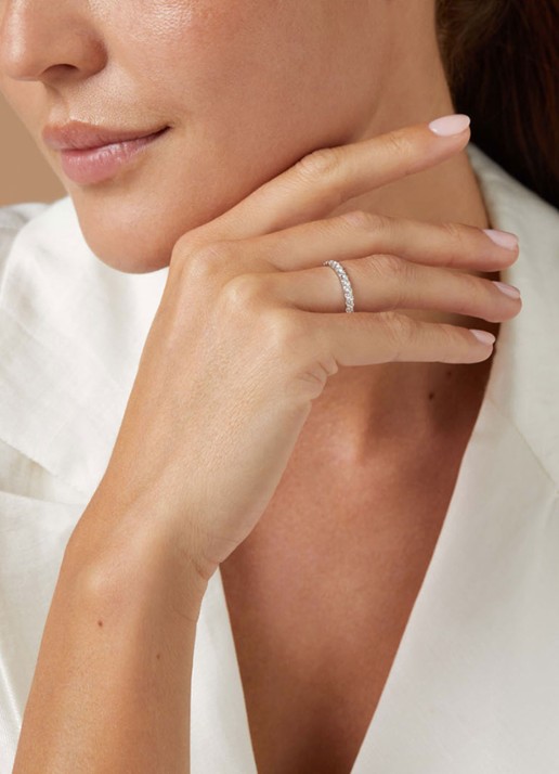 Diamond Point Witgouden ring 0.52 ct diamant Wedding - voorkant 3 witgoud