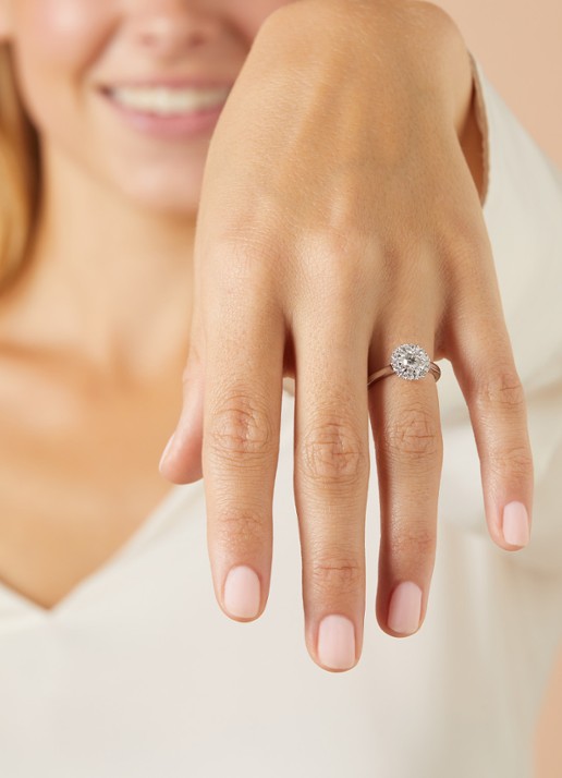 Diamond Point Witgouden ring, 0.62 ct diamant, Solitair - detail 3 witgoud