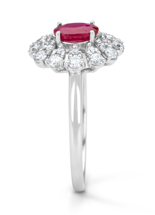Diamond Point Witgouden ring, 0.63 ct robijn, Majestic - detail 2 witgoud