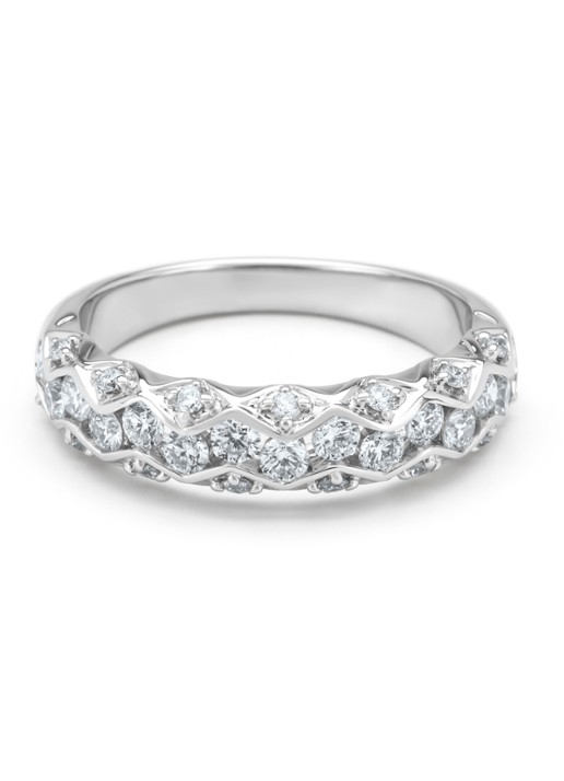 Diamond Point Witgouden ring, 0.73 ct diamant, Majestic - voorkant 2 witgoud