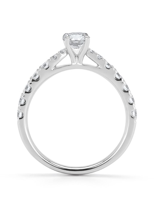 Diamond Point Witgouden ring, 0.87 ct diamant, Perfect Match - achterkant witgoud