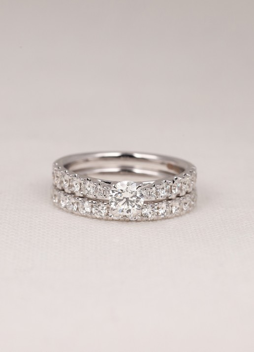 Diamond Point Witgouden ring, 0.87 ct diamant, Perfect Match - voorkant 3 witgoud