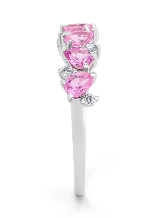 Diamond Point Witgouden ring, 1.19 ct roze saffier, Eden - detail 3 witgoud