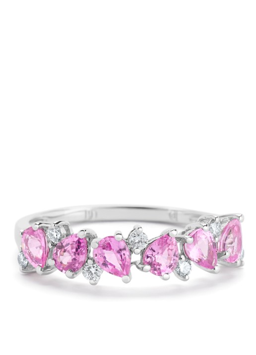 Diamond Point Witgouden ring, 1.19 ct roze saffier, Eden - detail 4 witgoud