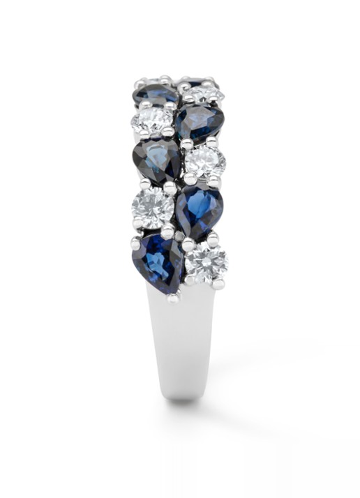 Diamond Point Witgouden ring, 1.65 ct blauwe saffier, Eden - detail 3 witgoud