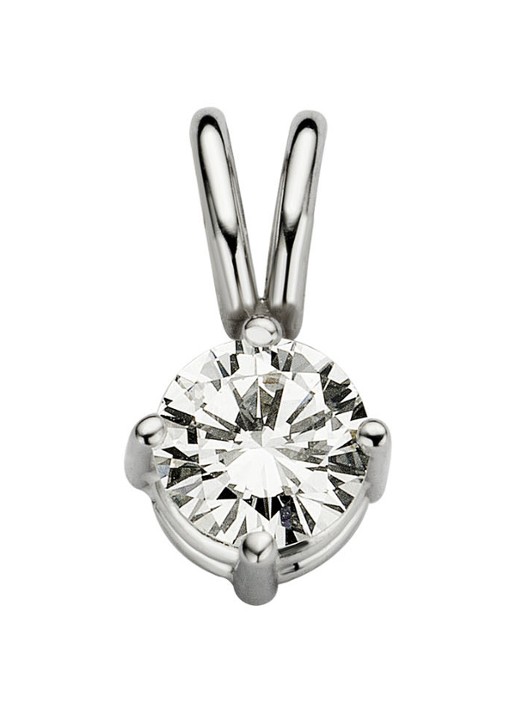 Diamond Point Witgouden solitair groeibriljant hanger, 0.26 ct. 0.26 ct diamant Groeibriljant