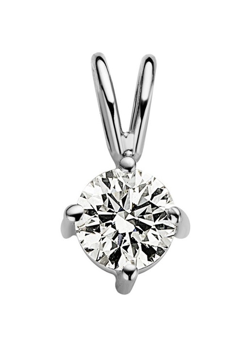 Diamond Point Witgouden solitair groeibriljant hanger, 0.32 ct. 0.32 ct diamant Groeibriljant