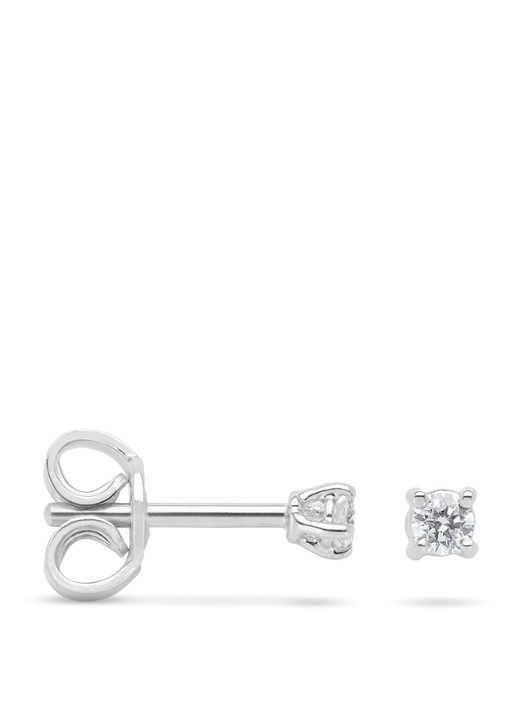 Diamond Point Witgouden solitair groeibriljant oorstekers, 0.08 ct. 0.08 ct diamant Groeibriljant