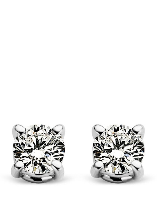 Diamond Point Witgouden solitair groeibriljant oorstekers, 0.14 ct. 0.14 ct diamant Groeibriljant