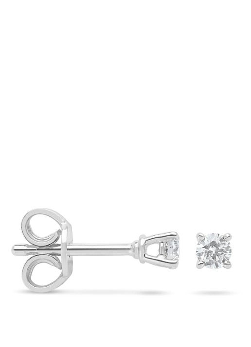 Diamond Point Witgouden solitair groeibriljant oorstekers, 0.16 ct. 0.16 ct diamant Groeibriljant