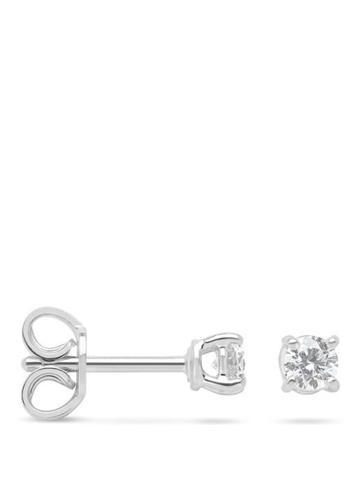 Diamond Point Witgouden solitair groeibriljant oorstekers, 0.26 ct. 0.26 ct diamant Groeibriljant - voorkant witgoud