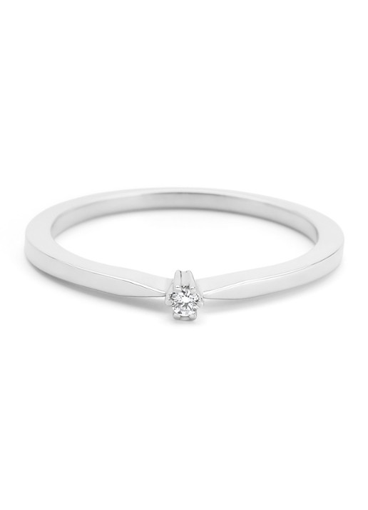 Diamond Point Witgouden solitair groeibriljant ring, 0.02 ct. 0.02 ct diamant Groeibriljant - detail 4 witgoud