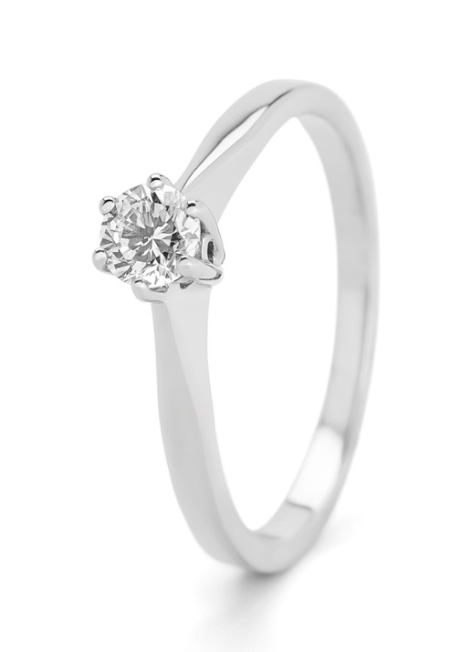 Diamond Point Witgouden solitair groeibriljant ring, 0.28 ct. 0.28 ct diamant Groeibriljant