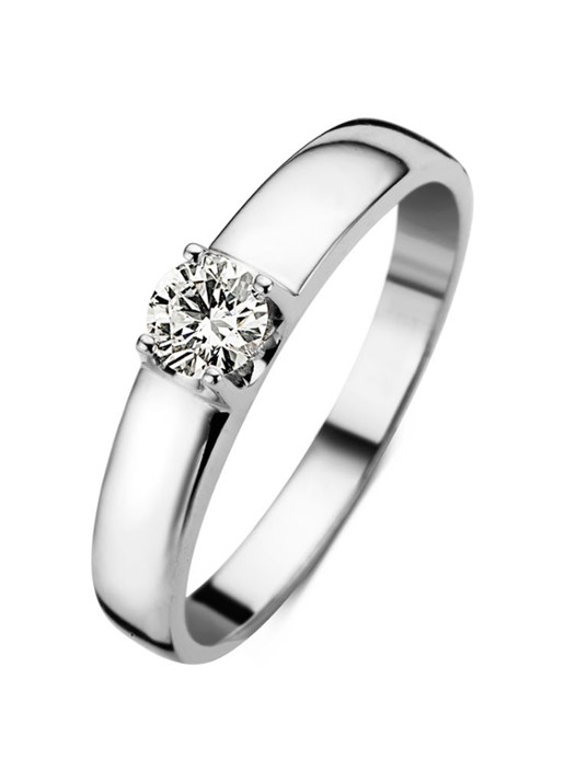 Diamond Point Witgouden solitair groeibriljant ring, 0.30 ct. 0.30 ct diamant Groeibriljant