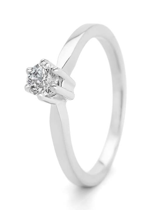 Diamond Point Witgouden solitair groeibriljant ring, 0.32 ct. 0.32 ct diamant Groeibriljant