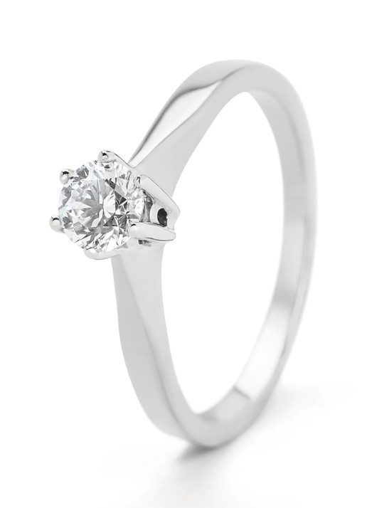 Diamond Point Witgouden solitair groeibriljant ring, 0.35 ct. 0.35 ct diamant Groeibriljant