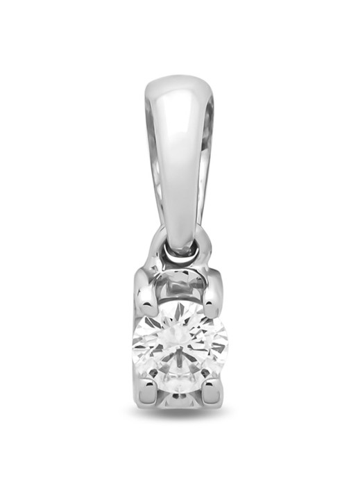 Diamond Point Witgouden solitair hanger, 0.08 ct diamant, Groeibriljant